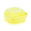 Perie din silicon cu dozator de sampon pentru spalare caini sau pisici, 7,5 x 7,5 cm, culoare galben