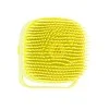 Perie din silicon cu dozator de sampon pentru spalare caini sau pisici, 7,5 x 7,5 cm, culoare galben