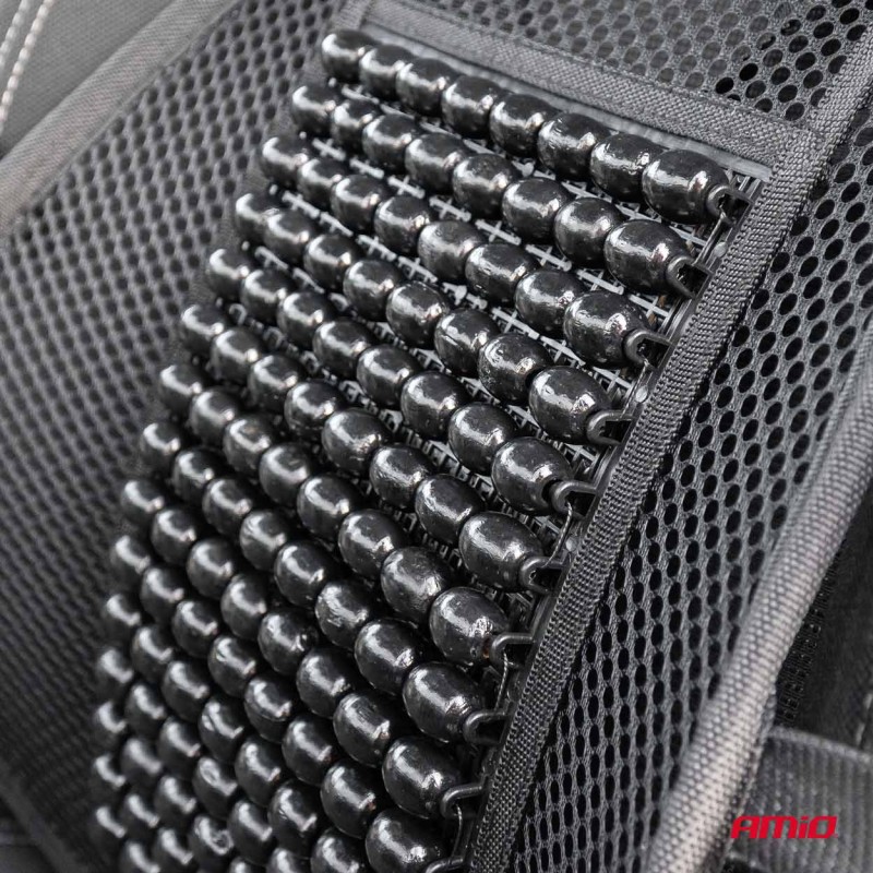 Pernita scaun cu suport lombar pentru corectare postura cu bile de masaj, dimensiune 40 x 38 cm, culoare Neagra - AVX-AM03654 - AMIO