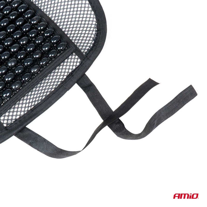 Pernita scaun cu suport lombar pentru corectare postura cu bile de masaj, dimensiune 40 x 38 cm, culoare Neagra - AVX-AM03654 - AMIO