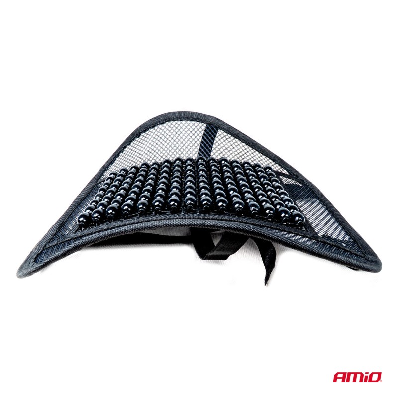 Pernita scaun cu suport lombar pentru corectare postura cu bile de masaj, dimensiune 40 x 38 cm, culoare Neagra - AVX-AM03654 - AMIO