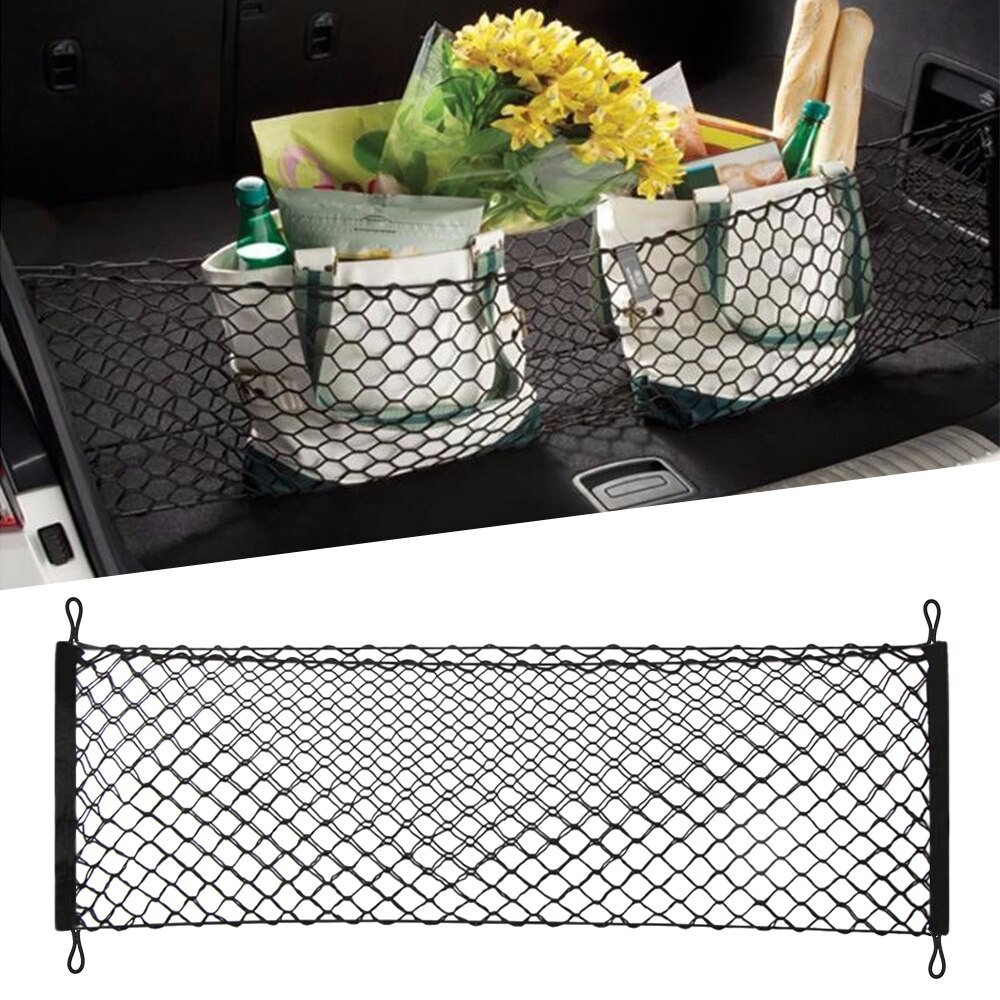 Plasa de bagaje elastica cu buzunar si suporti de montaj, dimensiune 100 x 40 cm - AVX-AM02148 - AMIO