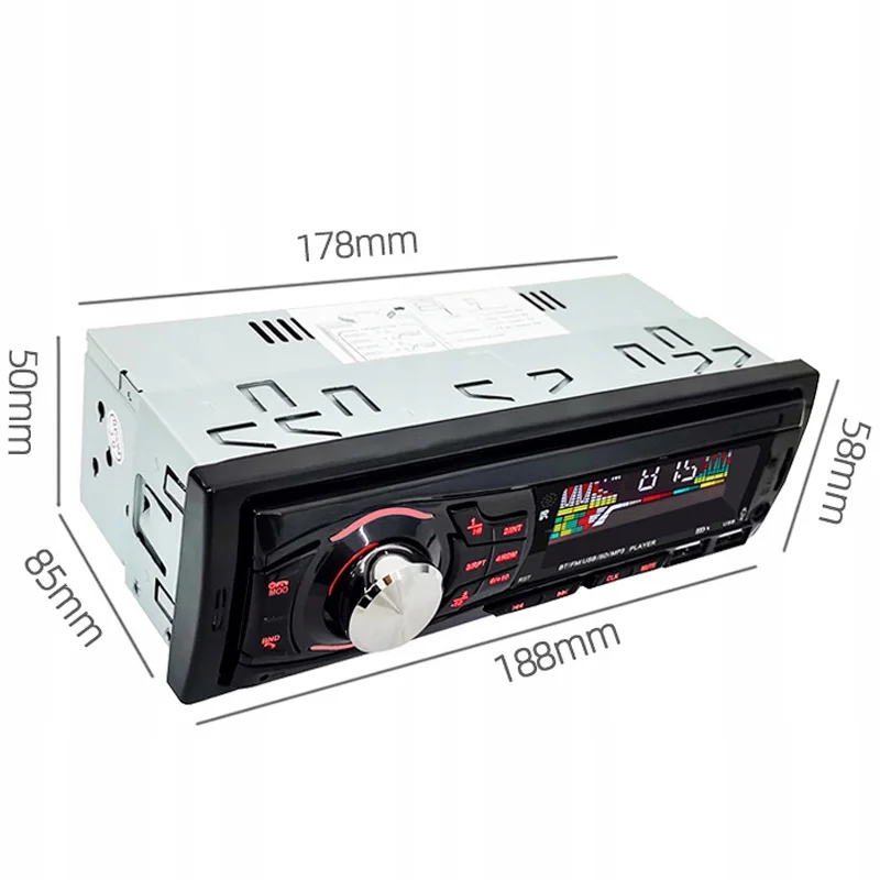 Player Auto, 4 x 50W, model 8021X, cu Radio, MP3, AUX, Card, Telecomanda