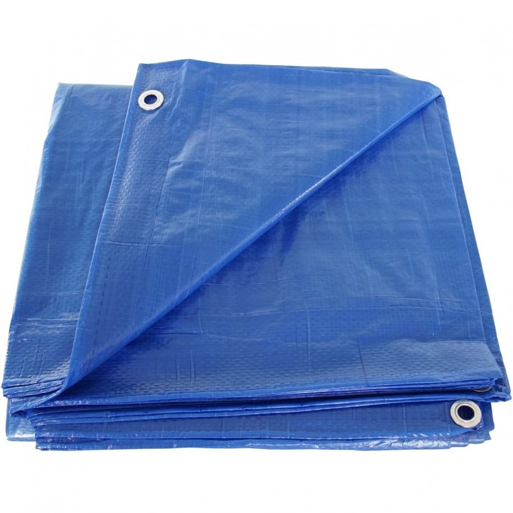 Prelata Impermeabila cu ochiuri metalice de prindere, dimensiune 4,0m x 6,0m, densitate 80g/m2, culoare albastra - AVX-T120721-3 - AVEX