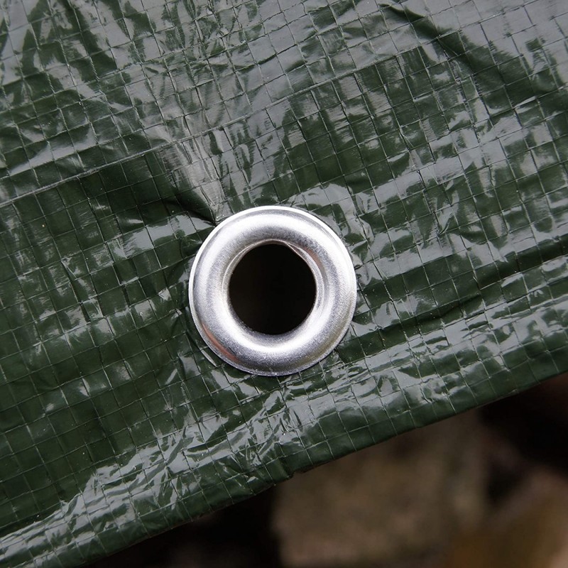 Prelata Impermeabila cu ochiuri metalice de prindere, dimensiune 6,0m x 8,0m, densitate 120g/m2, culoare verde - AVX-T120721-4 - AVEX