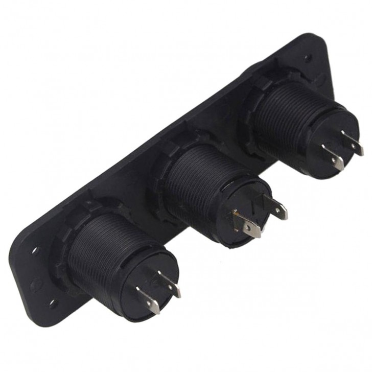 Priza de Bricheta Universala, etansa, cu Voltmetru si incarcare 2 x USB, pentru vehicule offroad, ATV, SSV, quad, moto sau utilaje agricole, alimentare 12V - AVX-PLS37 - AVEX