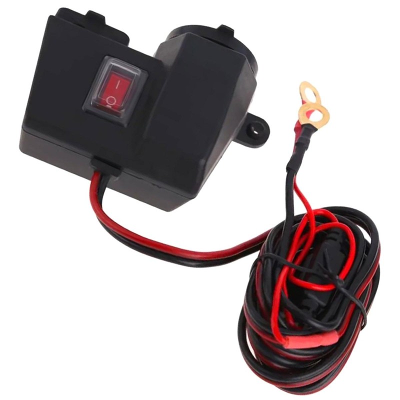 Priza de bricheta suplimentara, waterproof, 12V, 10A, cu 2 porturi incarcare USB, 5V, 2,1A, cu destinatie Moto, ATV, SSV, Quad, Off-Road - AVX-AG499B - AVEX