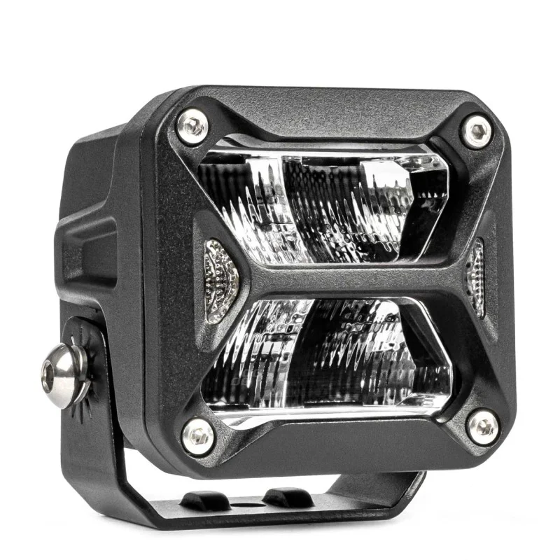 Proiector LED PRO SERIES cu doua functii pentru Off-Road, ATV, SSV, putere 18W, 1800lm, culoare 6000K, tensiune 10-30V, dimensiuni 82 x 78 x 76 mm, AMIO