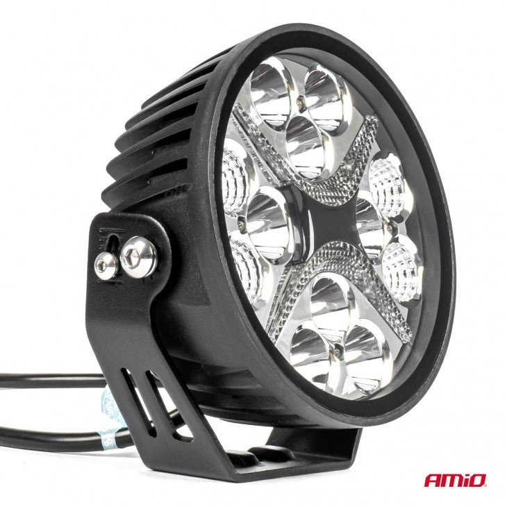 Proiector LED PRO SERIES cu doua functii pentru Off-Road, ATV, SSV, putere 54W, 7200lm, culoare 6000K, tensiune 10-30V, dimensiuni 140 x 140 x 61 mm - AVX-AM03870 - AMIO
