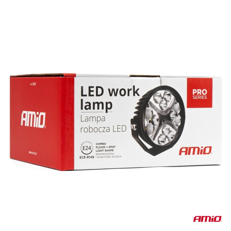 Proiector LED PRO SERIES cu doua functii pentru Off-Road, ATV, SSV, putere 54W, 7200lm, culoare 6000K, tensiune 10-30V, dimensiuni 140 x 140 x 61 mm, AMIO