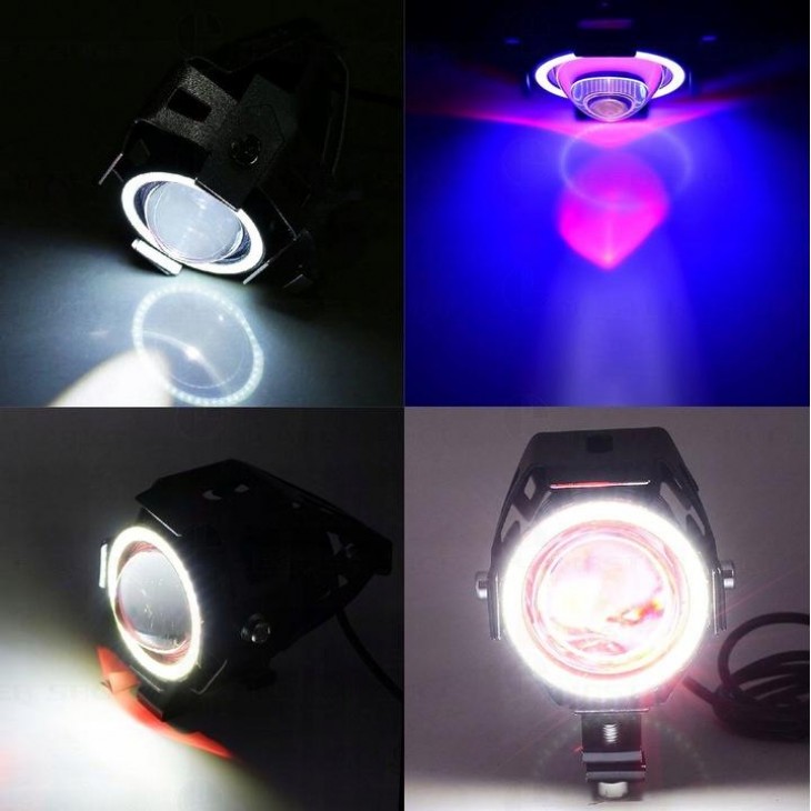 Proiector LED cu Lupa, Angel Eye ALB si Devil Eye RED, alimentare 12V, pentru Off-Road, ATV, SSV, UTV - AVX-T251017-5 - AVEX