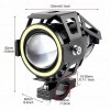 Proiector LED cu Lupa, Angel Eye ALB si Devil Eye RED, alimentare 12V, pentru Off-Road, ATV, SSV, UTV