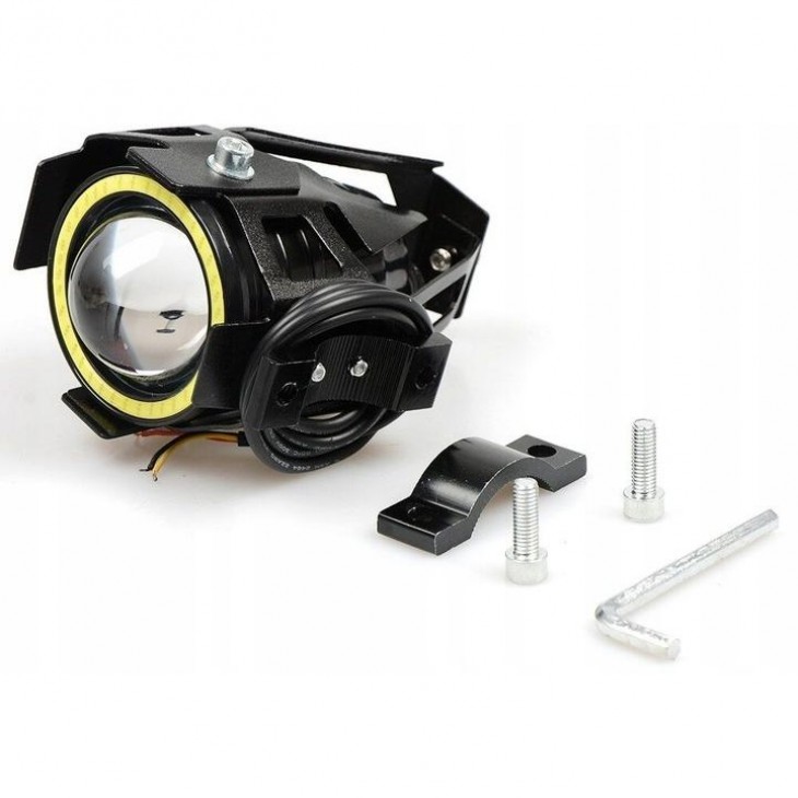 Proiector LED cu Lupa, Angel Eye ALB si Devil Eye RED, alimentare 12V, pentru Off-Road, ATV, SSV, UTV - AVX-T251017-5 - AVEX