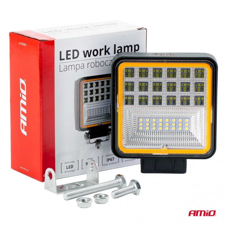 Proiector LED pentru Off-Road, ATV, SSV, cu functie de semnalizare, culoare 6500K, 3360 lm, tensiune 9 - 36V, dimensiuni 110 x 110 mm - AVX-AM02426 - AMIO