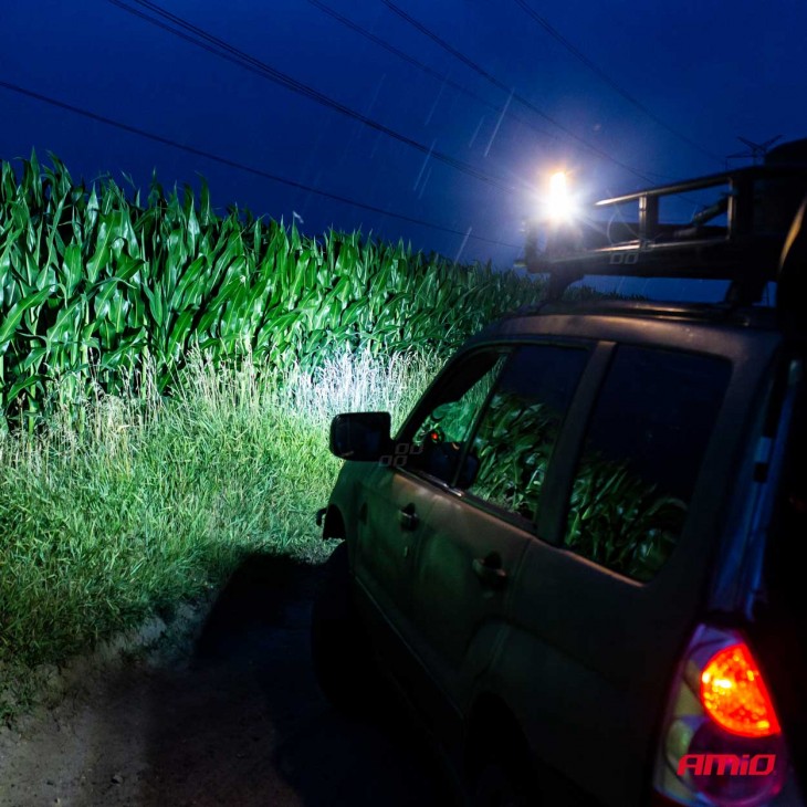 Proiector LED pentru Off-Road, ATV, SSV, cu functie de semnalizare, culoare 6500K, 3360 lm, tensiune 9 - 36V, dimensiuni 110 x 110 mm - AVX-AM02426 - AMIO
