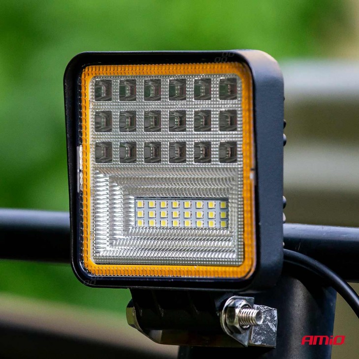 Proiector LED pentru Off-Road, ATV, SSV, cu functie de semnalizare, culoare 6500K, 3360 lm, tensiune 9 - 36V, dimensiuni 110 x 110 mm - AVX-AM02426 - AMIO