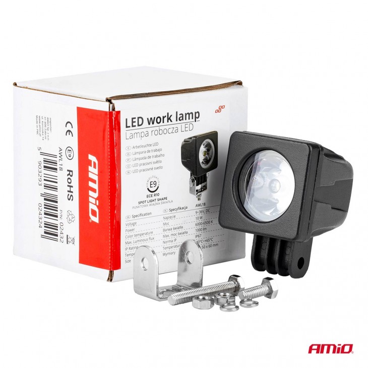 Proiector LED pentru Off-Road, ATV, SSV,  culoare 6500K, 1000 lm, tensiune 9 - 36V, dimensiune 50 x 50 mm - AVX-AM02432 - AMIO