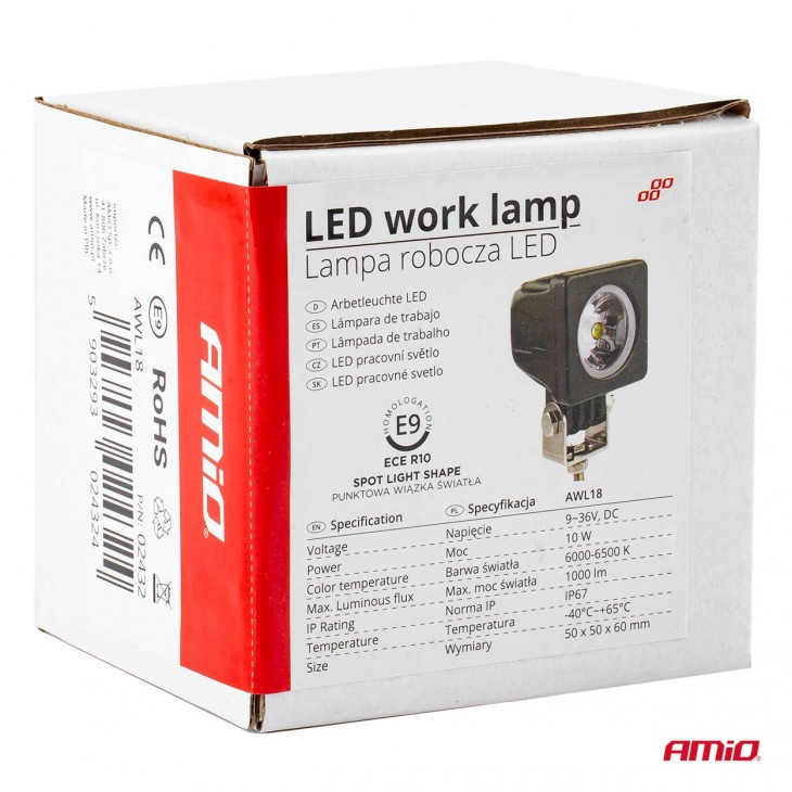Proiector LED pentru Off-Road, ATV, SSV,  culoare 6500K, 1000 lm, tensiune 9 - 36V, dimensiune 50 x 50 mm - AVX-AM02432 - AMIO