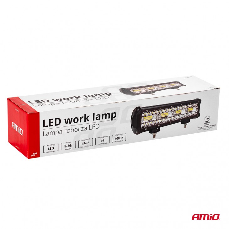 Proiector LED pentru Off-Road, ATV, SSV, culoare 6500K, 6400 lm, tensiune 9 - 36V, dimensiuni 300 x 74 mm - AVX-AM02435 - AMIO