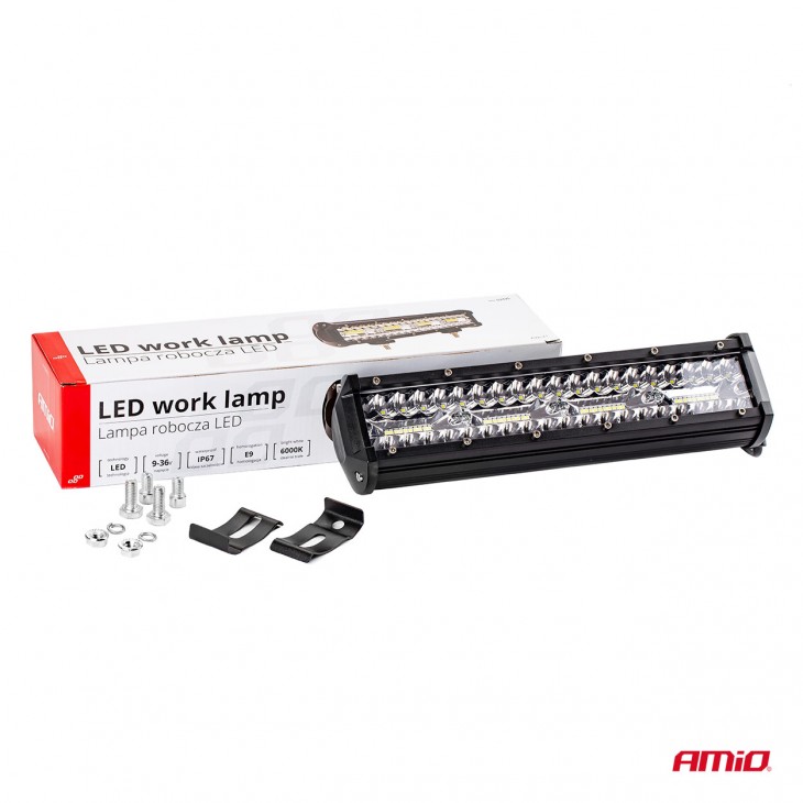 Proiector LED pentru Off-Road, ATV, SSV, culoare 6500K, 6400 lm, tensiune 9 - 36V, dimensiuni 300 x 74 mm - AVX-AM02435 - AMIO