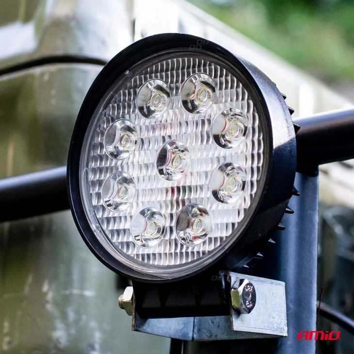Proiector LED pentru Off-Road, ATV, SSV,  culoare 6500K, LED FLOOD, 27W, tensiune 9 - 36V, diametru Ø110 mm - AVX-AM02420 - AMIO