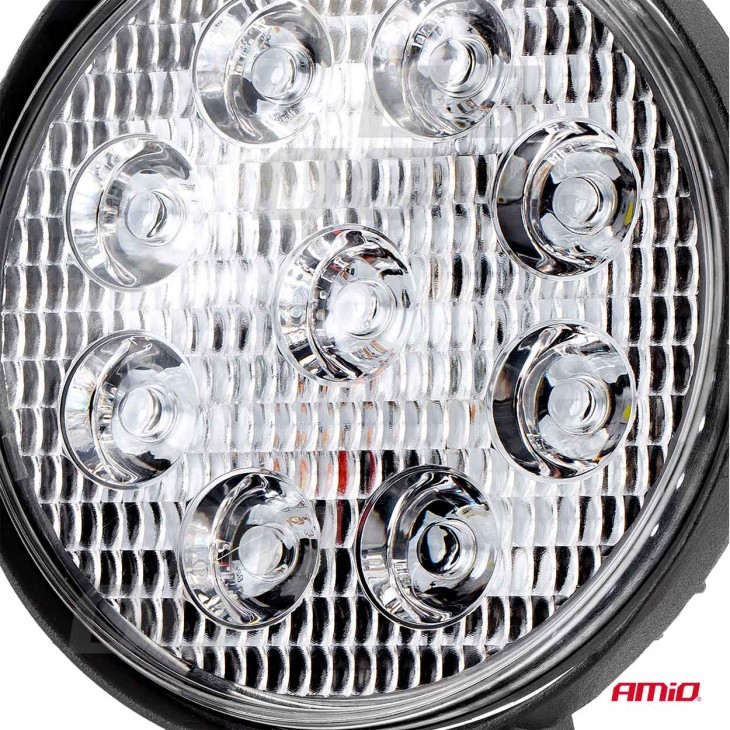 Proiector LED pentru Off-Road, ATV, SSV,  culoare 6500K, LED FLOOD, 27W, tensiune 9 - 36V, diametru Ø110 mm - AVX-AM02420 - AMIO