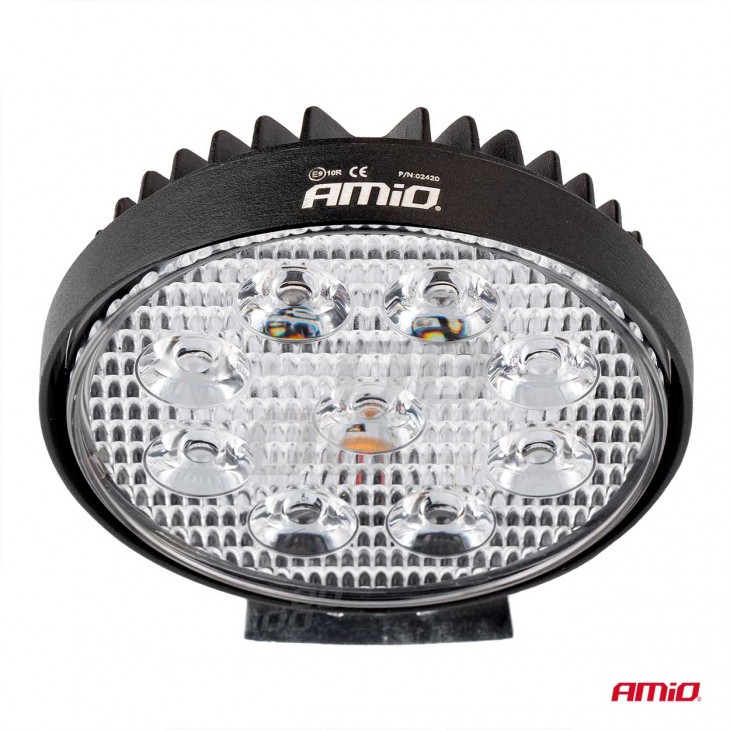 Proiector LED pentru Off-Road, ATV, SSV,  culoare 6500K, LED FLOOD, 27W, tensiune 9 - 36V, diametru Ø110 mm - AVX-AM02420 - AMIO