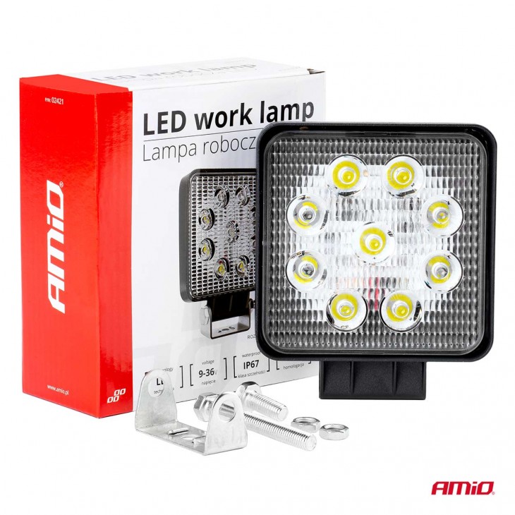 Proiector LED pentru Off-Road, ATV, SSV,  culoare 6500K, LED FLOOD,  tensiune 9 - 36V, dimensiune, 110 x 110 mm - AVX-AM02421 - AMIO