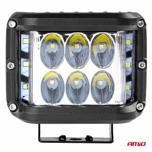 Proiector LED pentru Off-Road, ATV, SSV, culoare 6500K, cu doua functii, tensiune 9 - 36V, dimensiune, 110 x 75 mm, AMIO