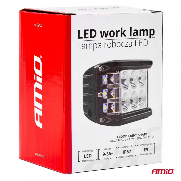 Proiector LED pentru Off-Road, ATV, SSV,  culoare 6500K, cu doua functii, tensiune 9 - 36V, dimensiune, 110 x 75 mm - AVX-AM02422 - AMIO