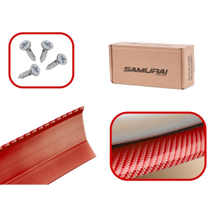 Protectie spoiler, prelungire bara fata/spate din cauciuc, culoare CARBON Rosu - AVX-K6483_3 - AVEX