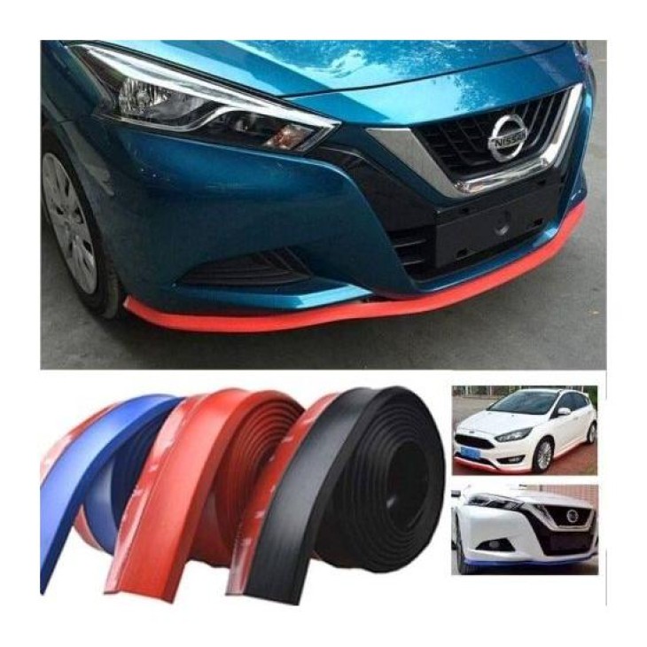 Protectie spoiler, prelungire bara fata/spate din cauciuc, culoare NEGRU