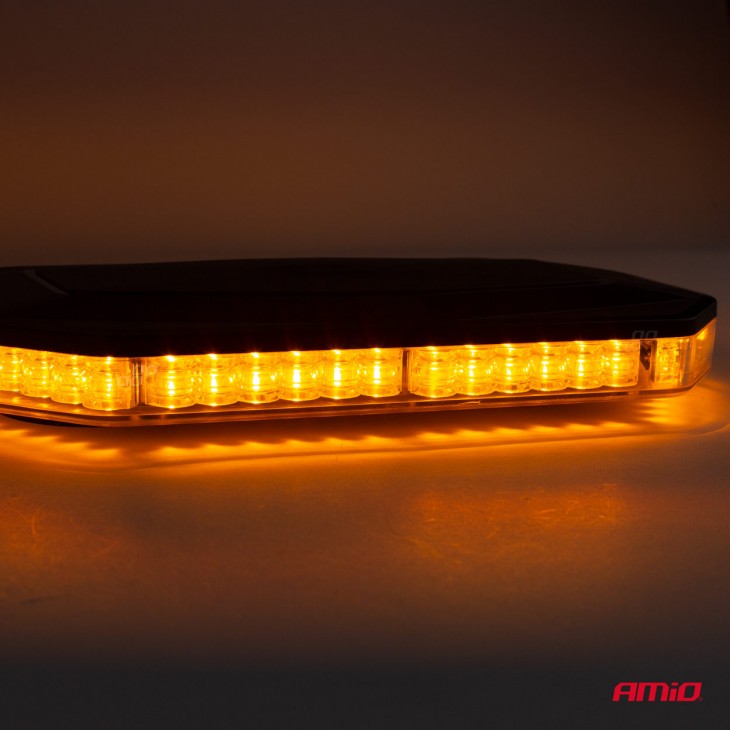 Rampa luminoasa girofar, culoare Orange, alimentare 12/24V, 48 LED-uri, protectie IP56, montaj cu magnet - AVX-AM02920 - AMIO