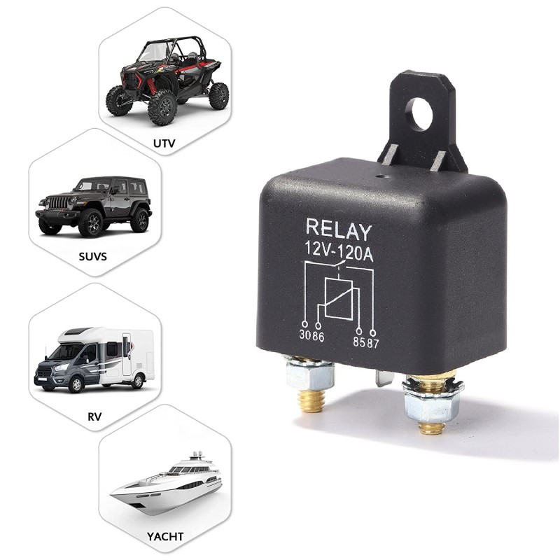 Releu incarcare izolator baterie suplimentara pentru vehicule Off-Road, ATV, SSV, UTV, Barci, tensiune 12V, 120W - AVX-T270223-28 - AVEX