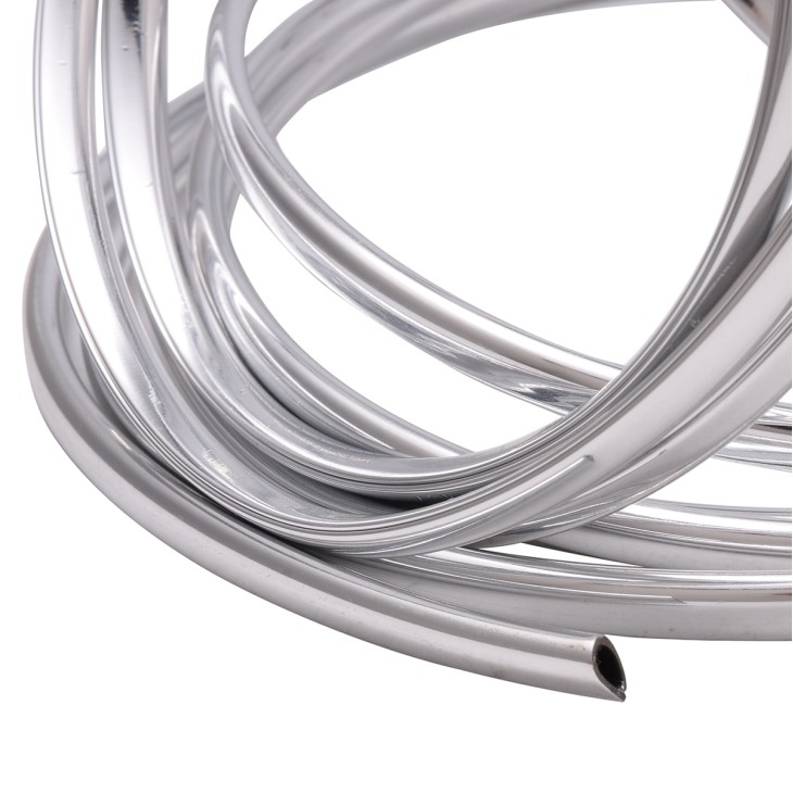 Rola Ornament Auto de tip U pentru muchii sau grila ventilatie, 15m liniari, culoare Crom SILVER