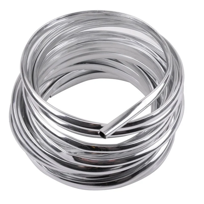 Rola Ornament Auto de tip U pentru muchii sau grila ventilatie, 15m liniari, culoare Crom SILVER Rola Ornament Auto de tip U pentru muchii sau grila ventilatie, 15m liniari, culoare Crom SILVER