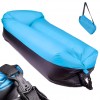 Saltea Autogonflabila Lazy Bag tip sezlong, 185 x 70cm, culoare Negru-Albastru, pentru camping, plaja sau piscina - AVX-KX5566 - AVEX