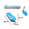 Saltea Autogonflabila Lazy Bag tip sezlong, 185 x 70cm, culoare Negru-Albastru, pentru camping, plaja sau piscina - AVX-KX5566 - AVEX