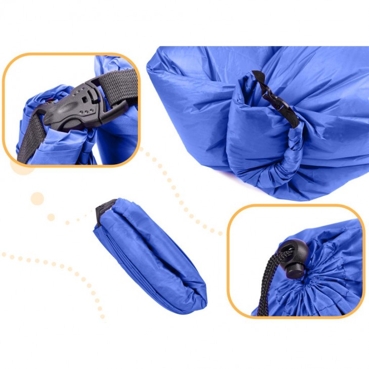 Saltea Autogonflabila Lazy Bag tip sezlong, 230 x 70cm, culoare Bleumarin, pentru camping, plaja sau piscina - AVX-KX5567_4 - AVEX