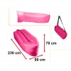 Saltea Autogonflabila Lazy Bag tip sezlong, 230 x 70cm, culoare Roz, pentru camping, plaja sau piscina - AVX-KX5567 - AVEX