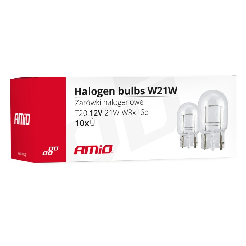 Set 10 becuri cu halogen T20, W21W, W3x16d, 12V - AVX-AM02551 - AMIO