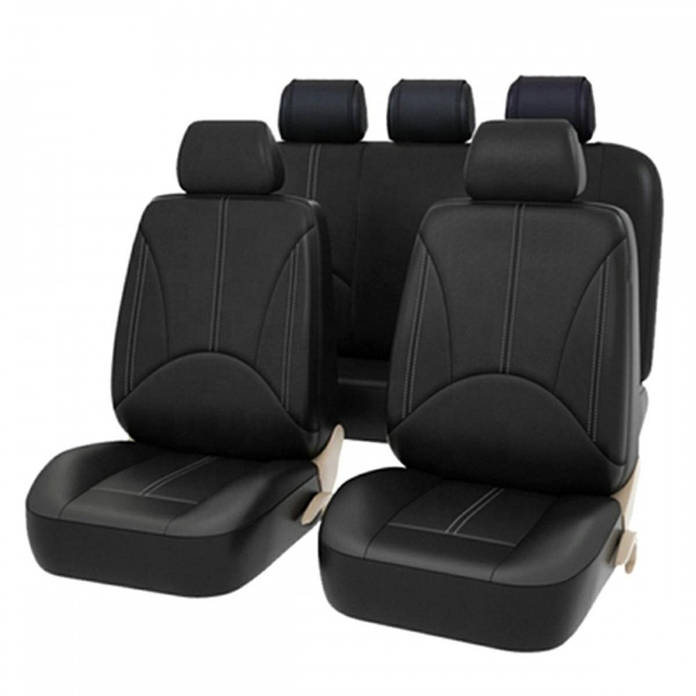Set 11 huse scaun auto UNIVERSALE din piele ecologica NEGRU AG338E - AVX-AG338E - AVEX