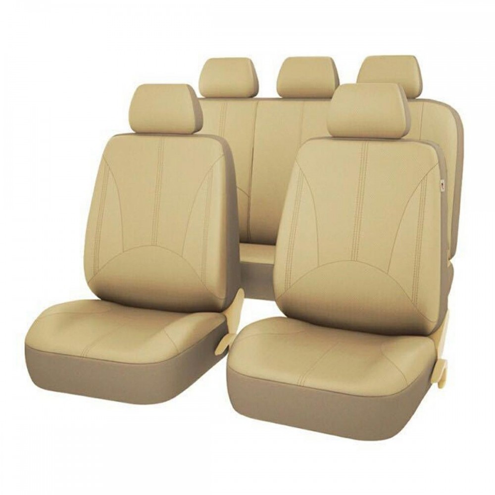 Set 11 huse scaun auto Universale din piele ecologica Bej, AG338F - AVX-AG338F - AVEX