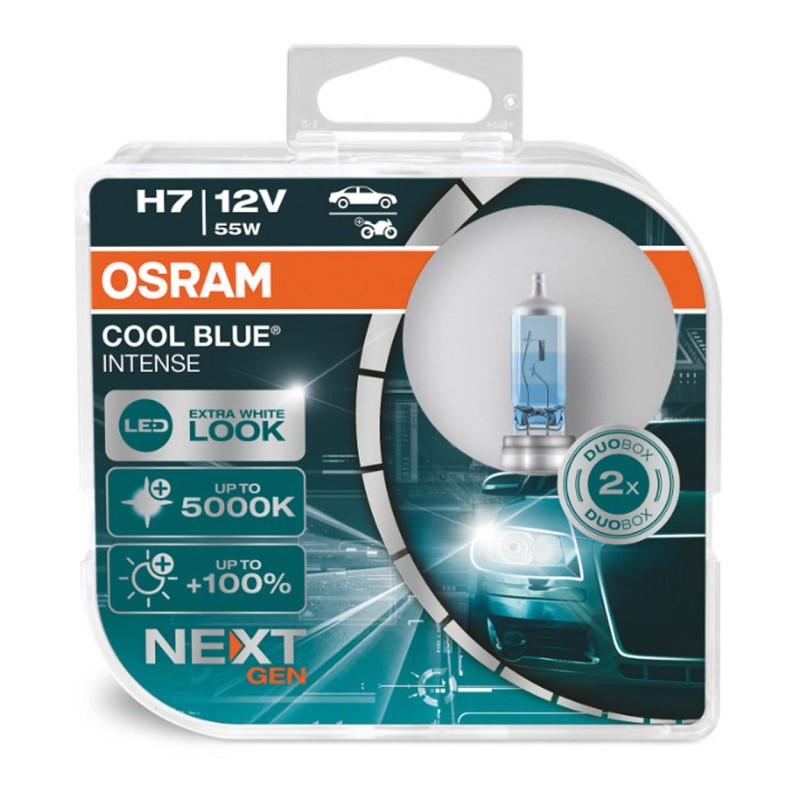 Set 2 becuri cu halogen Osram H7, 12V, 55W, PX26d, Cool Blue NEXT GEN - AVX-AM64210CBN-D - Osram