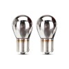 Set 2 becuri cu halogen, cromate, soclu P21W, BA15s, alimentare 12V - AVX-AM03110 - AMIO