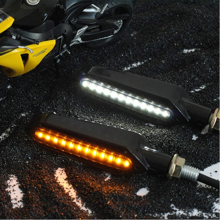 Set 2 lampi Semnalizare Moto SECVENTIALA, cu 2 functii, pozitie si semnalizare, 12V - AVX-T100122-5 - AVEX