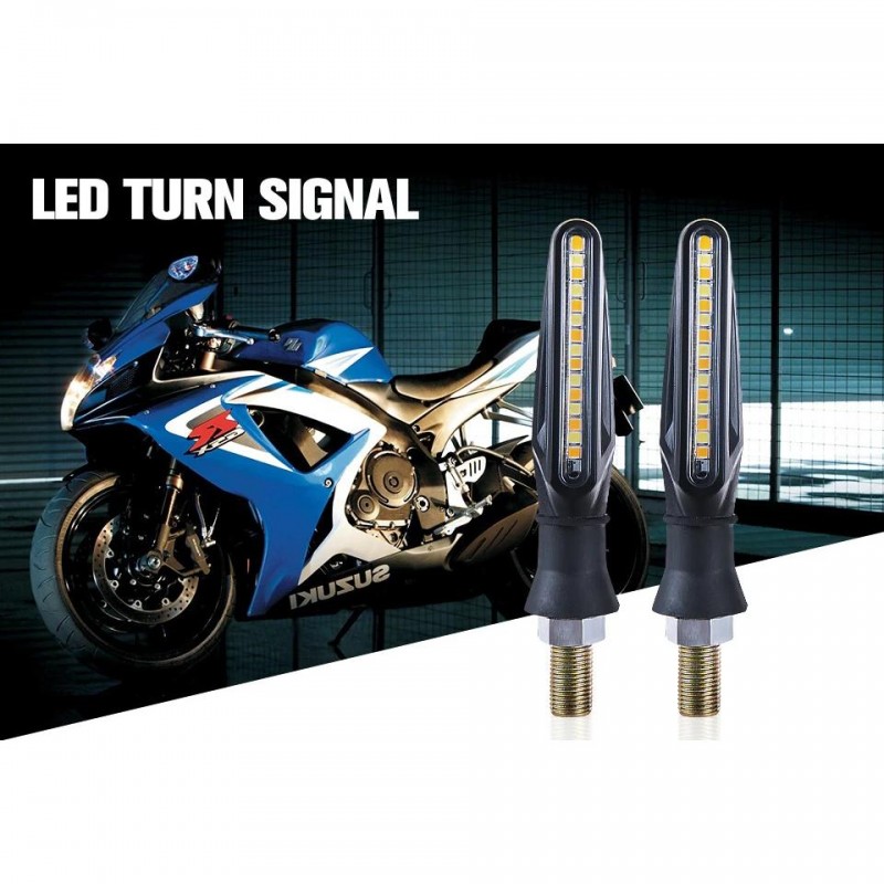 Set 2 lampi Semnalizare Moto SECVENTIALA, cu 2 functii, pozitie si semnalizare, 12V