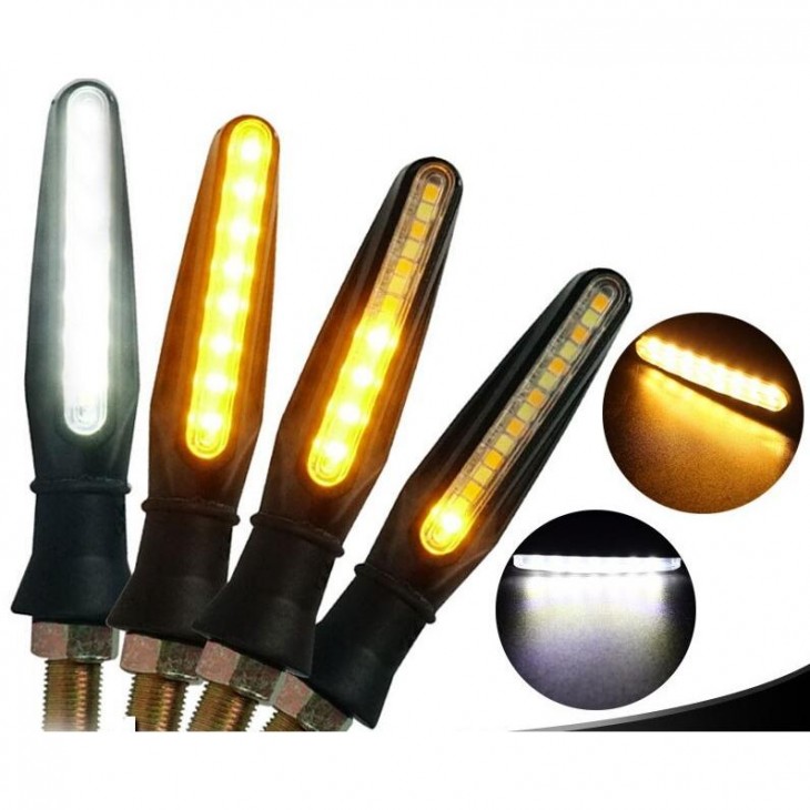 Set 2 lampi Semnalizare Moto SECVENTIALA, cu 2 functii, pozitie si semnalizare, 12V - AVX-T100122-5 - AVEX