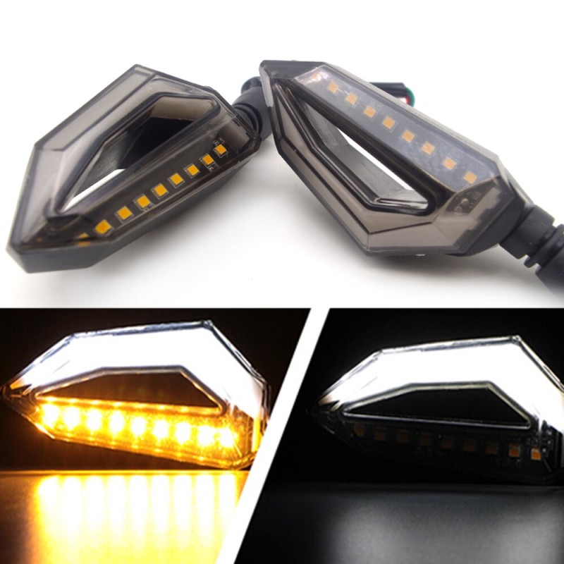 Set 2 lampi Semnalizare Moto cu LED, cu 2 functii, pozitie si semnalizare, 12V - AVX-T181220-1 - AVEX