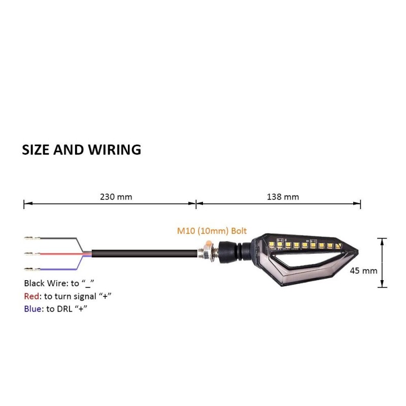 Set 2 lampi Semnalizare Moto cu LED, cu 2 functii, pozitie si semnalizare, 12V - AVX-T181220-1 - AVEX